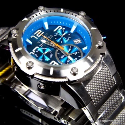 Pre-owned Invicta Speedway Xl Teal Blue Stainless Steel Chronograph Swiss Parts Watch