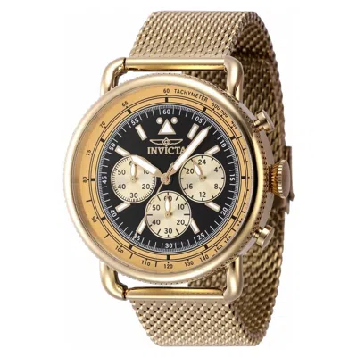 Invicta Speedway Zager Exclusive Chronograph Quartz Black Dial Men's Watch 47361 In Gold Tone/black