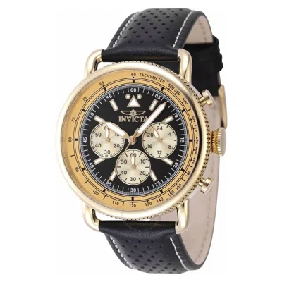 Invicta Speedway Zager Exclusive Chronograph Quartz Black Dial Men's Watch 47366 In Gold Tone/black