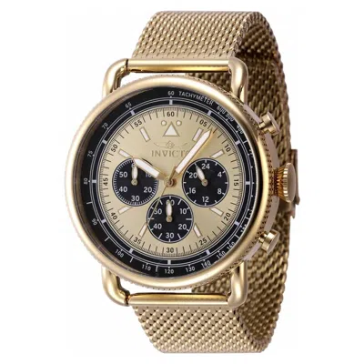 Invicta Speedway Zager Exclusive Chronograph Quartz Gold Dial Men's Watch 47360 In Gold Tone