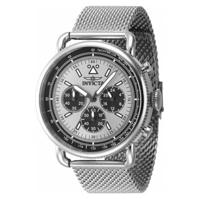 Invicta Speedway Zager Exclusive Chronograph Quartz Silver Dial Men's Watch 47357 In Silver Tone