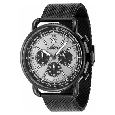 Invicta Speedway Zager Exclusive Chronograph Quartz Silver Dial Men's Watch 47362 In Black