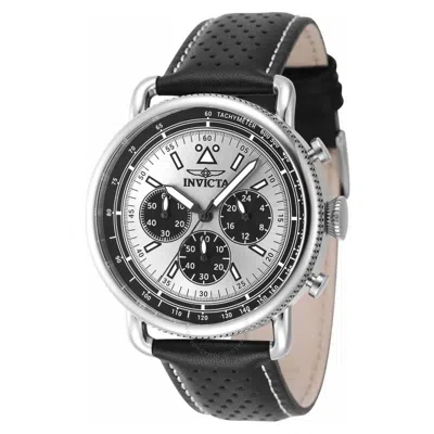Invicta Speedway Zager Exclusive Chronograph Quartz Silver Dial Men's Watch 47363 In Black