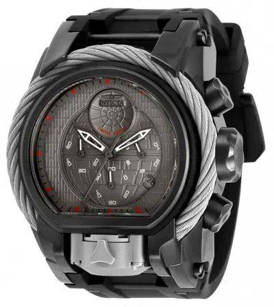 Pre-owned Invicta Star Wars Bolt Zeus Magnum Dual Time Watch Black/gray 33861 $2295