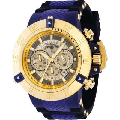 Invicta Subaqua Chronograph Quartz Gold And Ivory Dial Men's Watch 39005 In Blue