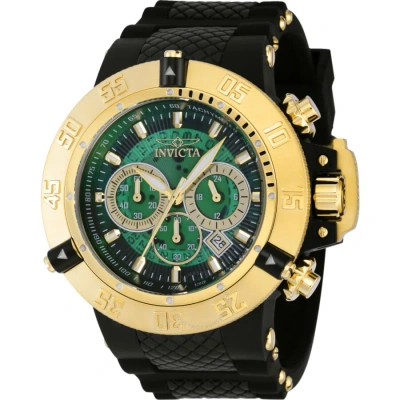 Invicta Subaqua Chronograph Quartz Men's Watch 38999 In Aqua / Black / Gold / Gold Tone / Green / Yellow