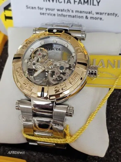 Pre-owned Invicta Subaqua Noma I - Automatic Bridge Mvmnt Skeleton Gold Bezel Mens Watch
