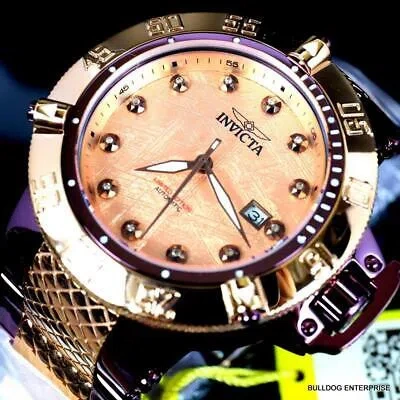 Pre-owned Invicta Subaqua Noma Iii Diamond Rose Gold Meteorite Swiss Steel Auto Watch