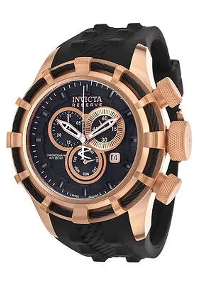 Pre-owned Invicta Swiss Made 15775 Reserve Bolt Chronograph 18k Rose Gold Plated Ss Men's Watch