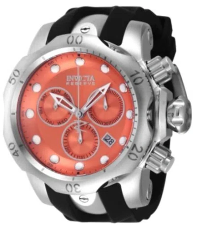 Pre-owned Invicta Venom 46459 53.7mm Watch Light Orange Dial With 8 Slot Dive Case.