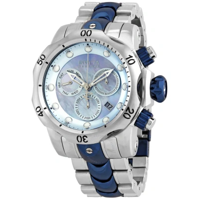 Invicta Venom Chronograph Mother Of Pearl Dial Two-tone Men's Watch 15462 In Blue