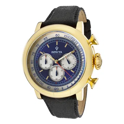 Invicta Vintage Chronograph Quartz Blue Dial Men's Watch 13057 In Black