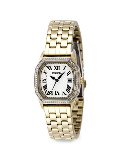 Invicta Wildflower 27mm Crystal Bezel Watch In Gold