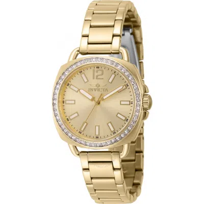 Invicta Wildflower Quartz Crystal Gold Dial Ladies Watch 46342 In Gold / Gold Tone