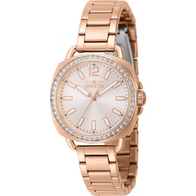 Invicta Wildflower Quartz Crystal Silver Dial Ladies Watch 46343 In Gold / Gold Tone / Rose / Rose Gold / Rose Gold Tone / Silver