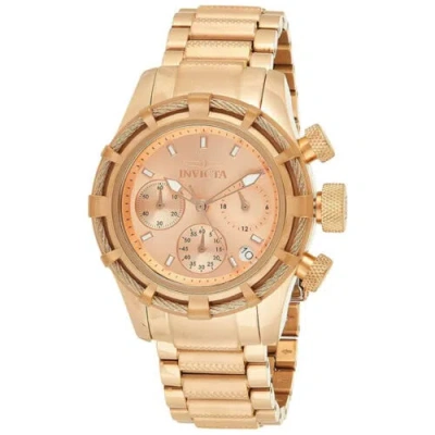 Pre-owned Invicta Women's 12460 Bolt Reserve Chronograph Rose Tone Dial 18k Rose Gold Ion-