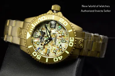 Pre-owned Invicta Women's Pro Diver 38mm Beige Dial Automatic Khaki Bracelet Watch