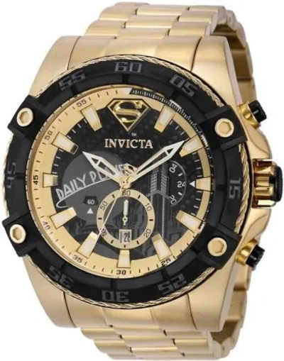 Pre-owned Invicta X Dc Superman Limited Edition Mens Watch Gold/black 52mm 41238