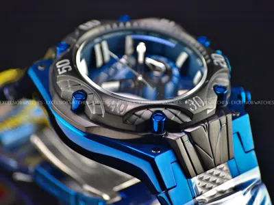 Pre-owned Invicta Venom Men's Swiss Chronograph Tt Watch 54mm, Blue, Black Tone 37637