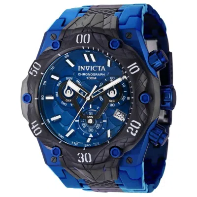 Pre-owned Invicta Venom Men's Swiss Chronograph Tt Watch 54mm, Blue, Black Tone 37637