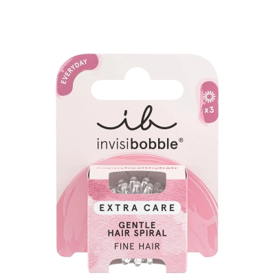 Invisibobble Crystal Clear Extra Care Hair Ties (pack Of 3) In White