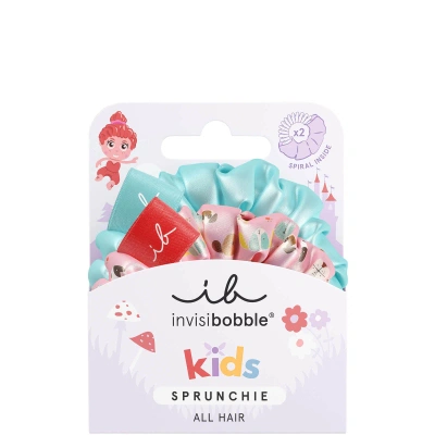 Invisibobble Kids' Puppy Love Sprunchie Hair Ties (pack Of 2) In White