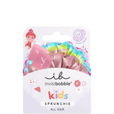 Invisibobble Kids' Too Good To Be Blue Sprunchie Hair Ties (pack Of 2) In White