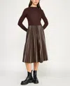 Invitee Juniors' Mock Neck Sweater Midi Dress In Brown