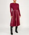 Invitee Juniors' Mock Neck Sweater Midi Dress In Red