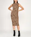 Invitee Juniors' Sleeveless Mock Neck Midi Sweater Dress In Brown