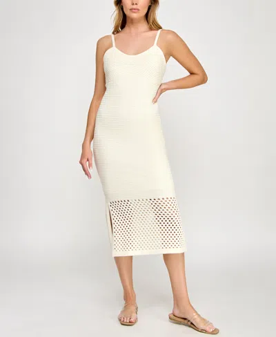 Invitee Juniors' V-neck Sleeveless Bodycon Crochet Dress