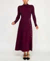 Invitee Women's Long Sleeve Fit & Flare Sweater Dress In Purple
