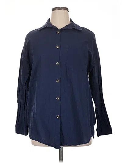 Pre-owned In'voland Long Sleeve Button Down Shirt In Blue