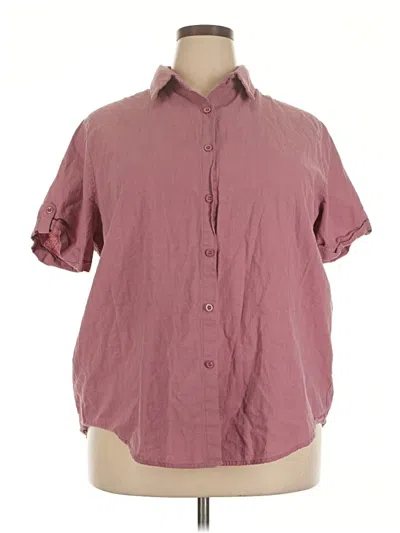 Pre-owned In'voland Short Sleeve Blouse In Burgundy