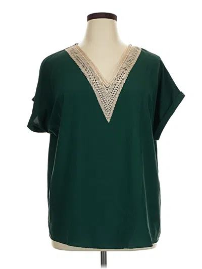 Pre-owned In'voland Short Sleeve Blouse In Green