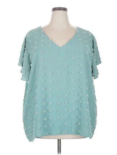 Pre-owned In'voland Short Sleeve Blouse In Teal