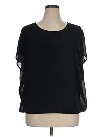 Pre-owned In'voland Short Sleeve Top Black Cold Shoulder Neckline Tops