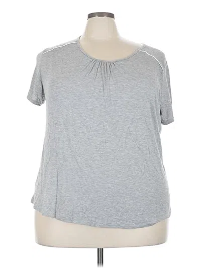Pre-owned In'voland Short Sleeve Top Gray Keyhole Neckline Tops