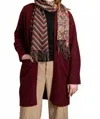 Inwear Guni Knee Length Cardigan In Cabernet In Red