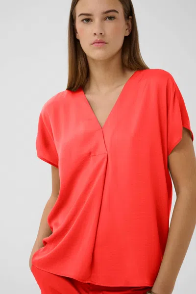 Inwear Rindalw V-neck Top In Poppy Red