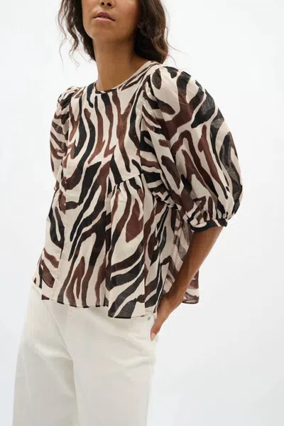 Inwear Rosaliew Crew Neck Blouse In Haze Zebrah In Multi