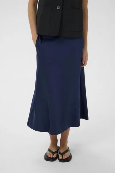 Inwear Zilkyiw Midi Skirt In Midnight Magic In Blue
