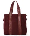 Inzi Women's Leather And Suede Tote Bag In Wine In Pink