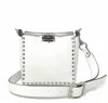 Inzi Women's Studded Crossbody Bag In White In White