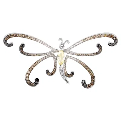 Pre-owned Io Si 18k White Gold 2.31ctw Diamond Pin