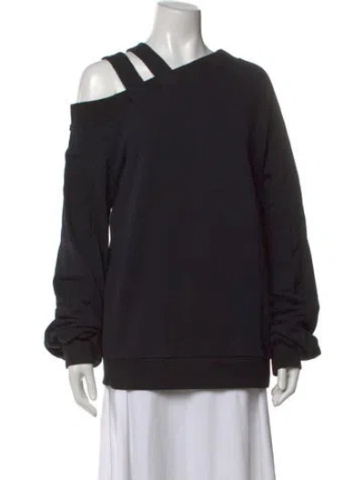 Pre-owned Ioana Ciolacu Asymmetrical Long Sleeve Sweatshirt In Black