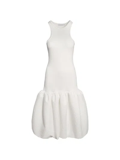 Ioana Ciolacu Balloon-skirt Tank Midi Dress In White