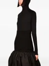 Ioana Ciolacu Bamboo Hooded Long-sleeve Bodysuit In Black