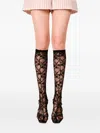 Ioana Ciolacu Brody Long Lace-patterned Knee-length Stockings In Black