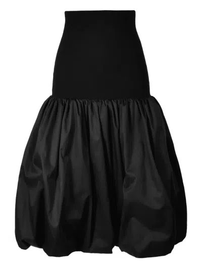 Ioana Ciolacu Bubble High-waisted Midi Skirt In Black
